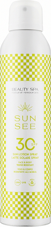Солнцезащитная водостойкая эмульсия-спрей SPF 30 для лица и тела - Beauty Spa Sun Lotion Spray — фото N1