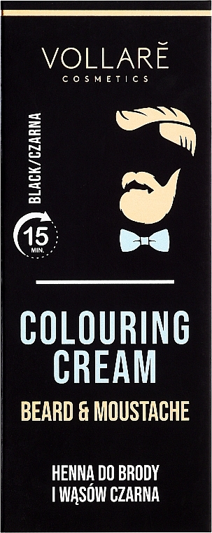 Краска для усов и бороды - Vollare Colouring Cream Beard & Moustache Black