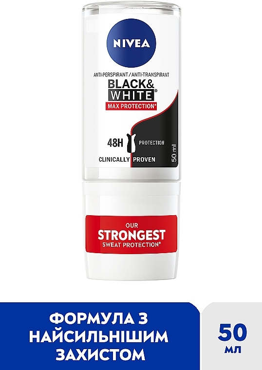 Антиперспірант "Чорне та Біле" - NIVEA Black & White Max Protection Anti-Perspirant — фото N2
