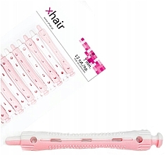 Бігуді-коклюшки для холодного завивання волосся, довжина 7 см, d7 мм, біло-рожеві, 12 шт. - Xhair — фото N3