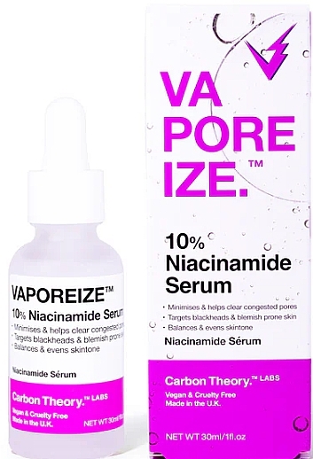 Сироватка для обличчя з ніацинамідом 10% - Carbon Theory Vaporeize 10% Niacinamide Serum — фото N1