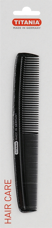 Гребінець чоловічий чорний, 17.5 см - Titania — фото N1