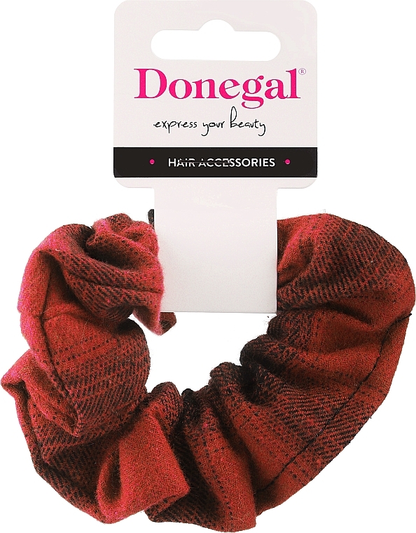 Резинка для волосся, FA-5641, червоно-синя в клітинку - Donegal — фото N1