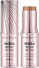 Хайлайтер для лица и тела - Makeup Revolution Glow Mega Beam Stick Highlighter — фото N1