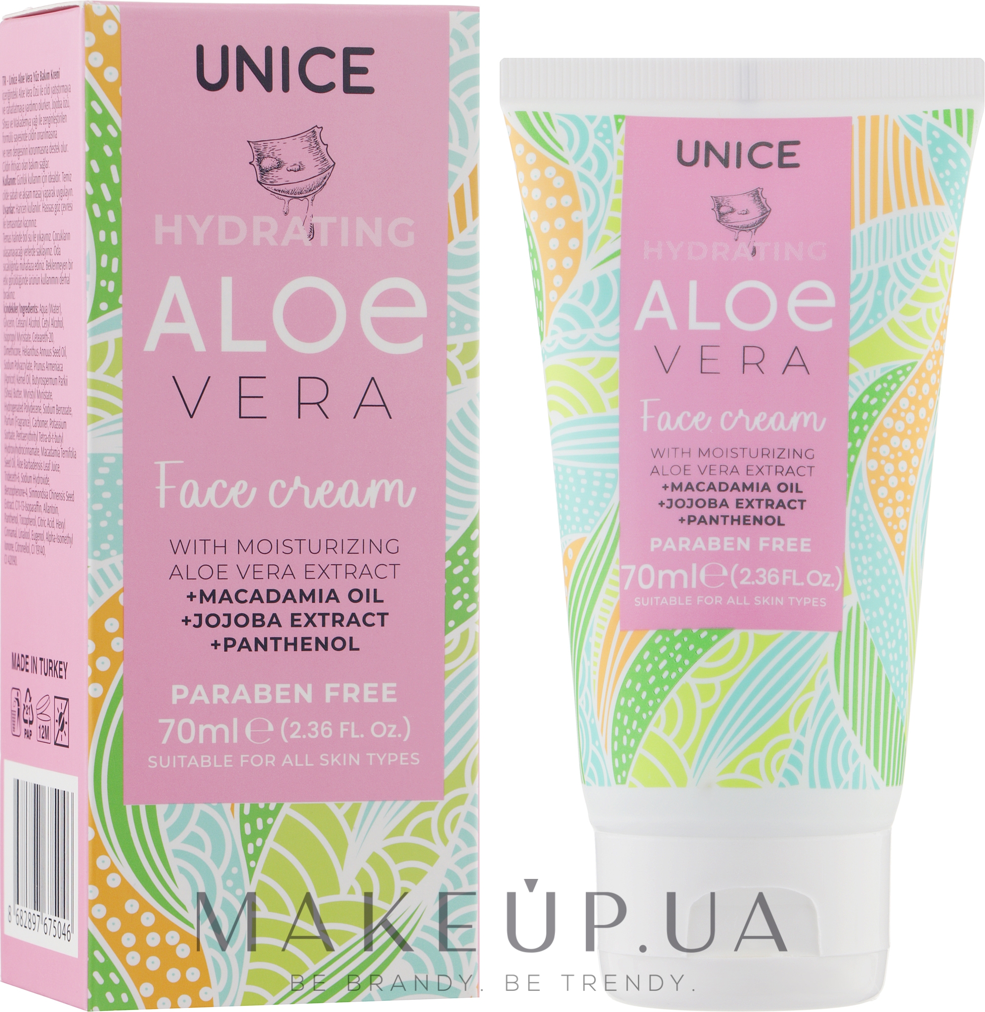 Крем для лица с алоэ вера - Unice Hydrating Aloe Vera Face Cream — фото 70ml