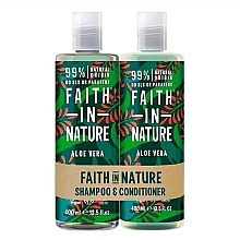 Духи, Парфюмерия, косметика Набор - Faith in Nature Giftset Aloe Vera (shmp/400ml + h/cond/400ml)