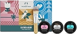 Набір - The Body Shop Slather & Glow Face Mask Gift (f/mask/3x15ml + brush/1pcs) — фото N1