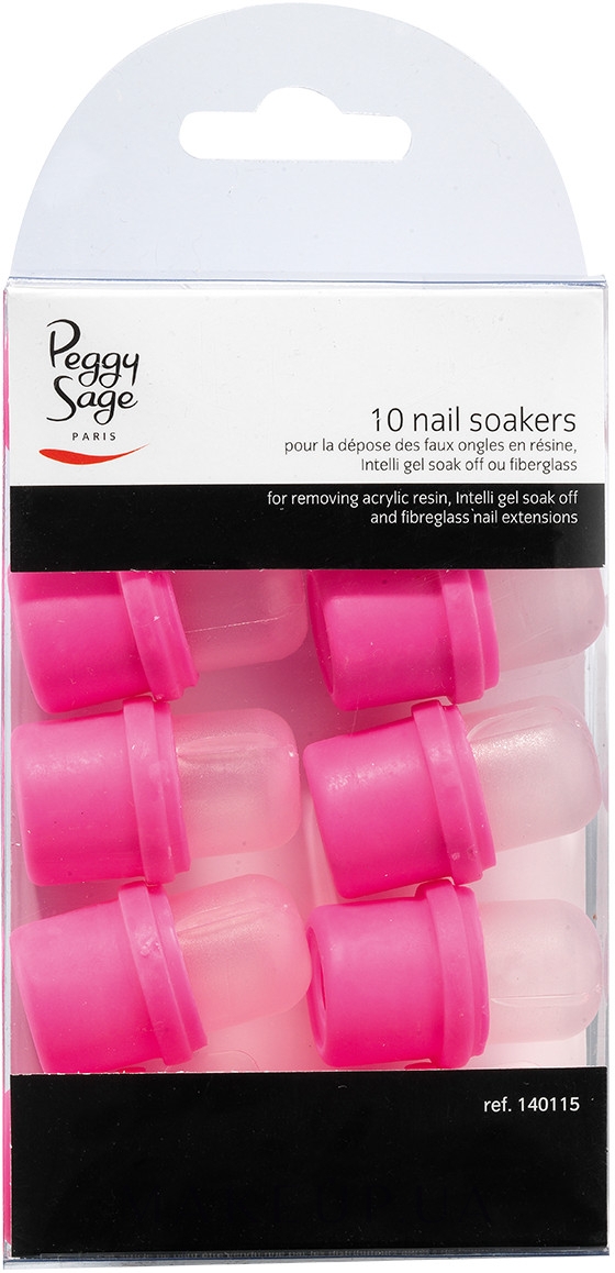 Ковпачки для зняття гель-лаку, рожеві - Peggy Sage Nail Soakers — фото 10шт