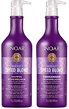 Набор против желтизны волос - Inoar Absolut Speed Blond (shmp/1000 ml + cond/1000 ml)  — фото N1