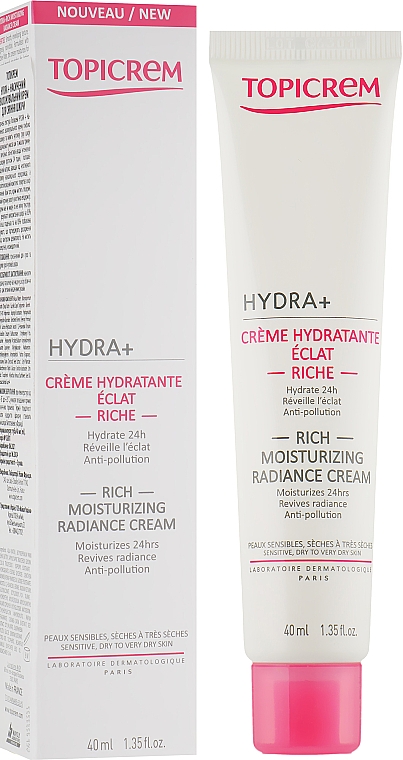 Насичений зволожувальний крем для сяйва шкіри - Topicrem Hydra + Rich Moisturizing Radiance Cream — фото N2