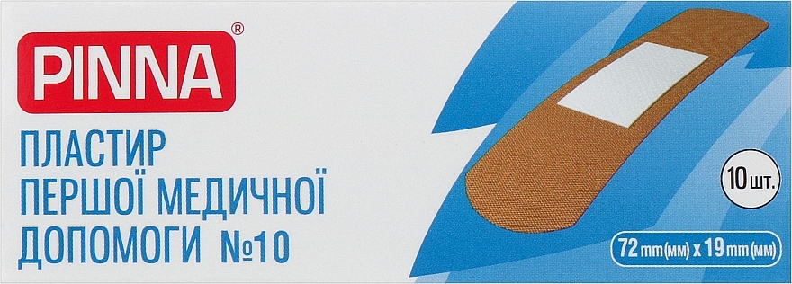 Пластырь первой медицинской помощи, 72х19 мм, 10 шт - Pinna — фото N1