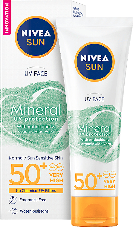 Сонцезахисний крем для обличчя - NIVEA Sun Face Mineral Creme SPF 50+ — фото N1