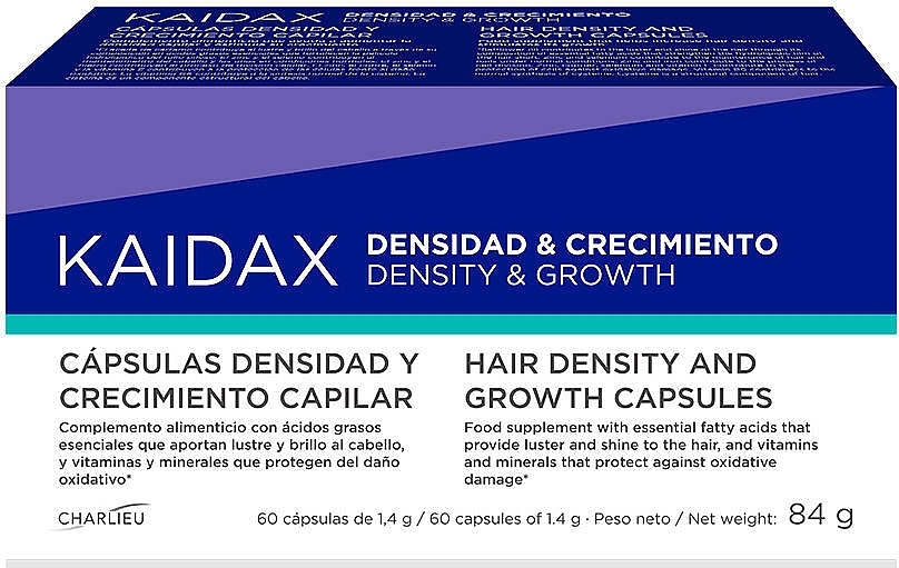 Вітамінно-мінеральний комплекс для волосся - Kaidax Hair Density & Growth Capsules — фото N1