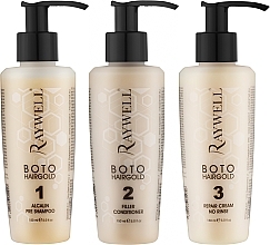 Набор - Raywell Kit Botox Hair Gold Kit (shm/150ml + cond/150ml + cr/150ml) — фото N1