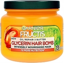 Маска для волос - Garnier Fructis Oil Repair 3 Butter Glycerin Hair Bomb — фото N1