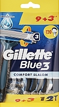 Духи, Парфюмерия, косметика Набор одноразовых станков для бритья, 12 шт - Gillette Blue 3 Comfort Slalom