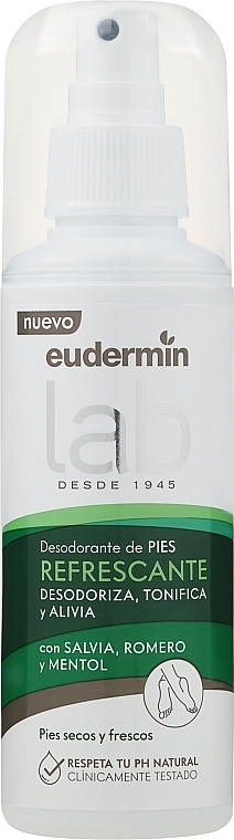 Освіжальний спрей-дезодорант для ніг - Eudermin Pies Foot Deo Spray Refreshing — фото N1