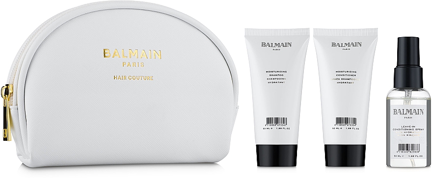 Набор для ухода за волосами - Balmain Paris Hair Couture Cosmetic Care Bag (spray/50ml + shm/50ml + cond/50ml + bag) — фото N1
