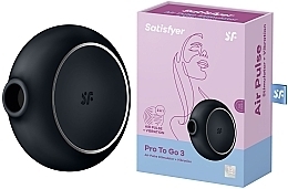 Воздушный импульсный стимулятор + вибрация, черный - Satisfyer Pro To Go 3 Black — фото N1