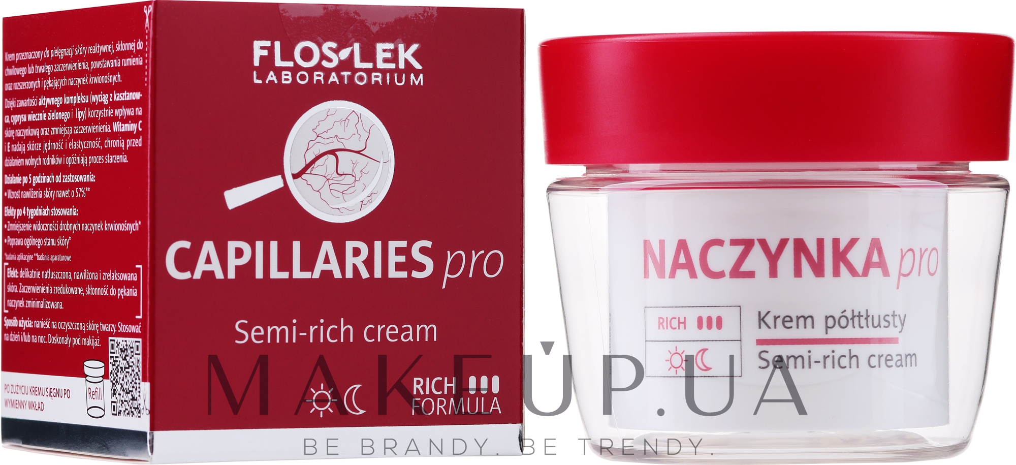 Напівжирний крем для обличчя - Floslek Dilated Capillaries Semi-Rich Cream — фото 50ml
