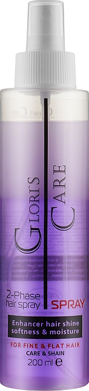 Двухфазный спрей для волос "Увлажнение и блеск" - Glori's Glori's Care Hair Spray — фото N1