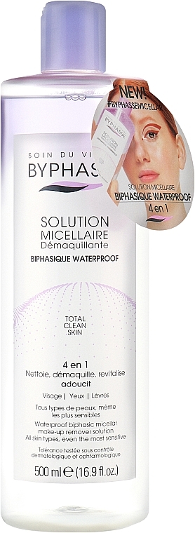 Мицеллярная вода для снятия водостойкого макияжа - Byphasse Waterproof Make-up Remover Micellar Solution