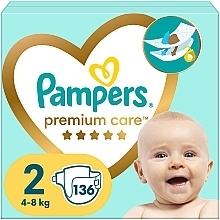 Підгузки Premium Care 2 (4-8 кг), 136 шт. - Pampers — фото N1