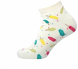 Шкарпетки жіночі демісезонні бавовняні, 3079, молочні - Duna — фото N3