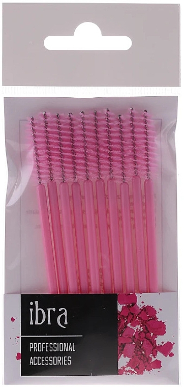 Пензлики для вій, 10 шт., рожеві - Ibra — фото N2