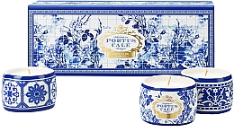 Набір - Portus Cale Gold & Blue Fragranced Candle Set (candle/3x70g) — фото N1