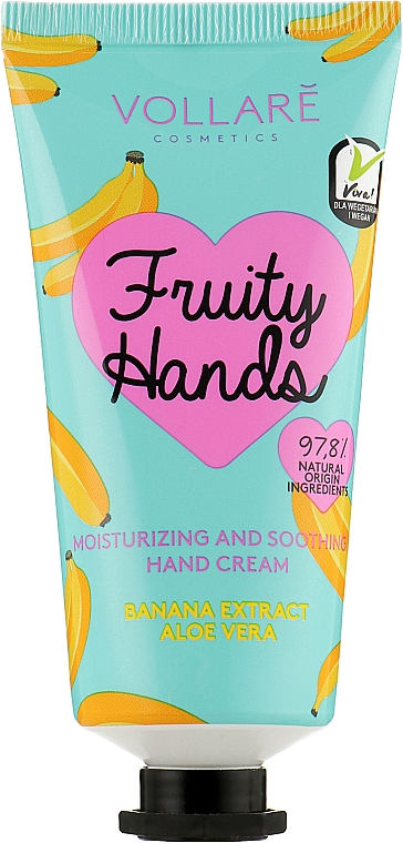 Крем для рук "Банан + Алое" - Vollare Vegan Fruity Hands Hand Cream — фото N1