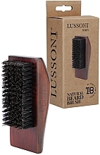 Щітка для бороди з натуральним ворсом кабана, прямокутна - Lussoni Men Natural Baerd Brush — фото N1