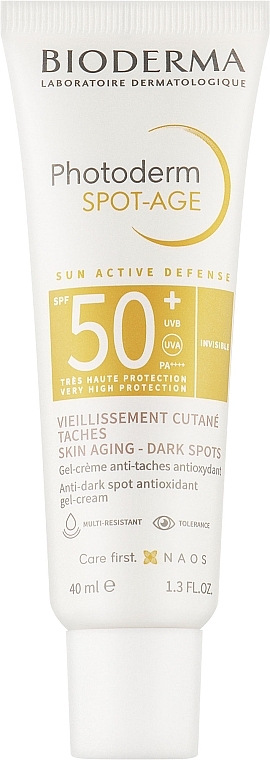 Солнцезащитный гель-крем для лица SPF 50+ - Bioderma Photoderm Spot-Age Antioxidant Gel Creme — фото N1
