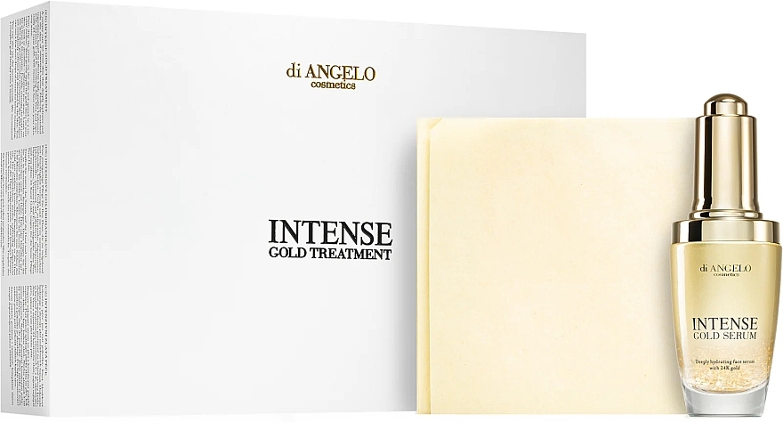 Набор - Di Angelo Cosmetics Intense Gold Treatment (f/ser/30ml + gold/sh/30pcs) — фото N1