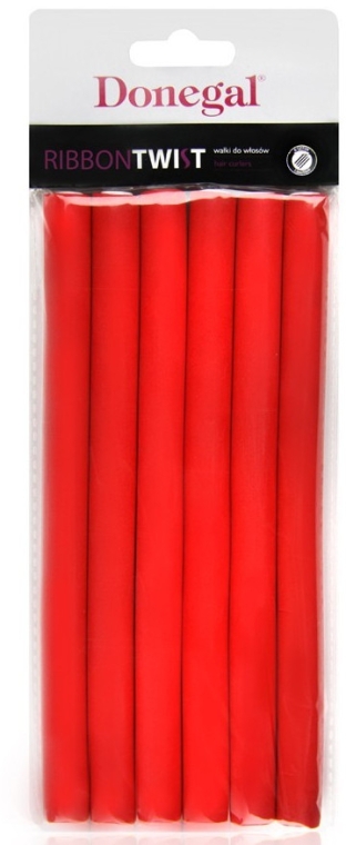 Бігуді для волосся 5004, 1,3 см/18см, червоні - Donegal Ribbon Twist — фото N1