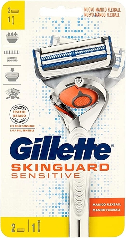 Бритвенный станок с 2 сменным картриджами - Gillette Skinguard Sensitive Power Flexball — фото N1