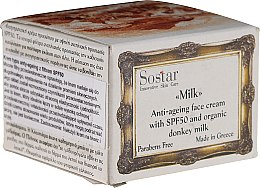 Духи, Парфюмерия, косметика Антивозрастной крем для лица - Sostar Anti-Ageing Face Cream SPF50 with Donkey Milk