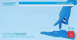 Нітрилові рукавички, розмір L, сині - Medasept Nitrile Premier Examination & Protective Gloves — фото N1