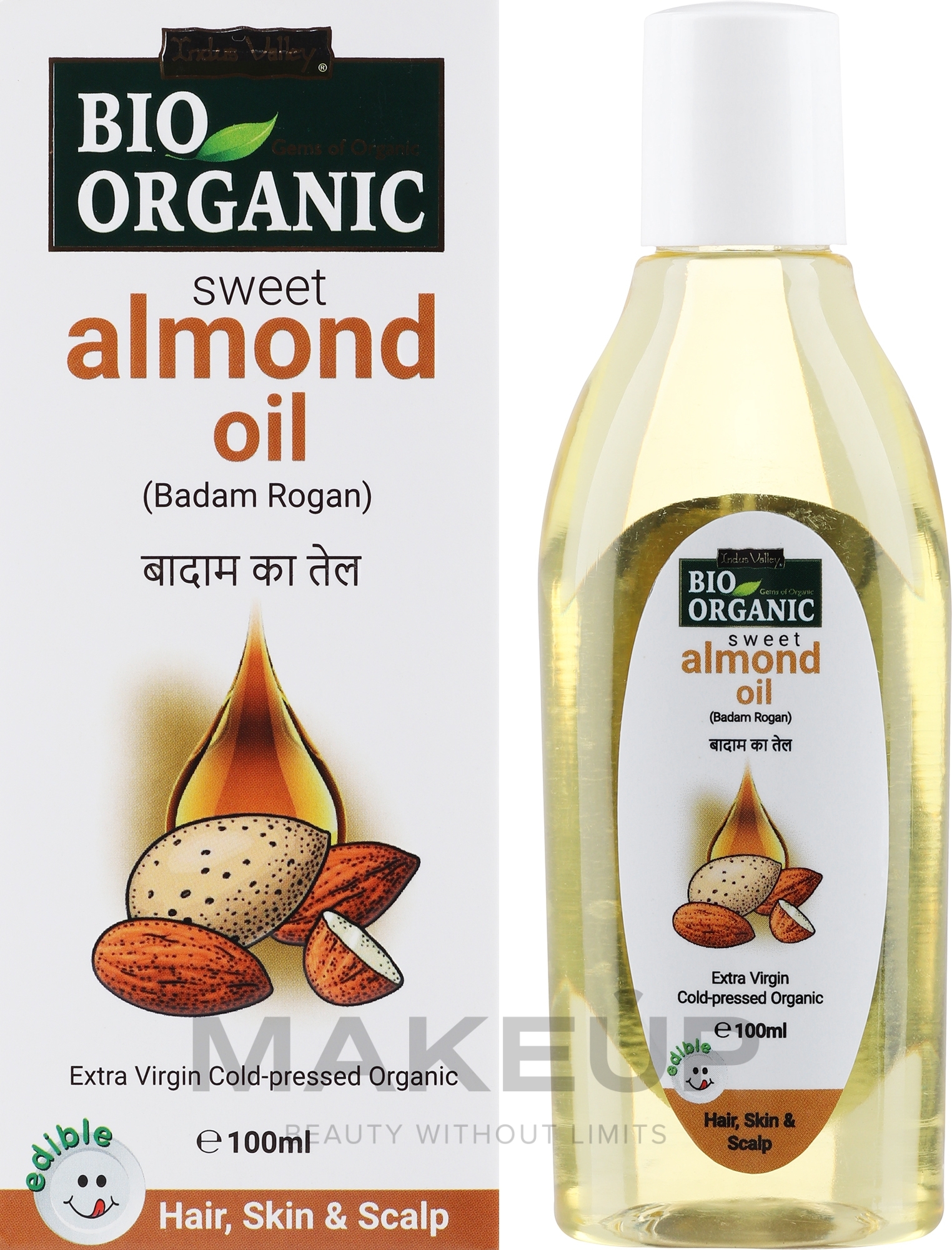 Масло сладкого миндаля - Indus Valley Bio Organic Cold Pressed Sweet Almond Oil — фото 100ml