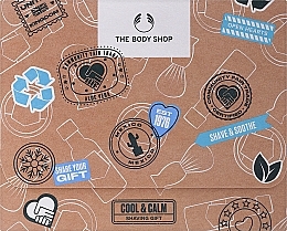 Духи, Парфюмерия, косметика Набор - The Body Shop Cool & Calm Shaving Gift Christmas Gift Set (cr/200ml + ash/gel/160ml + brush/1pc)