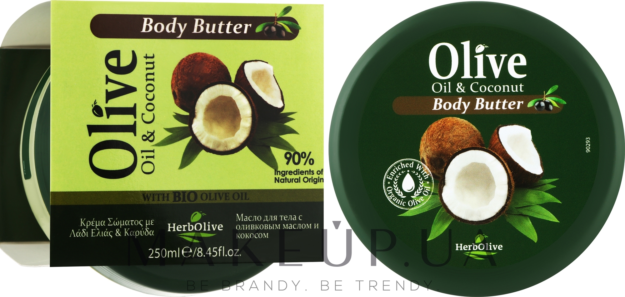 Масло для тела с кокосом - Madis HerbOlive Olive Oil & Coconut Body Butter — фото 250ml