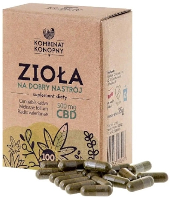Пищевая добавка "Травы для хорошего настроения" - Kombinat Konopny CBD 500 mg — фото N2