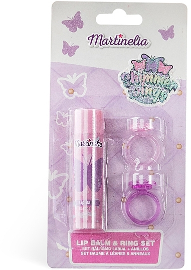 Набор - Martinelia Shimmer Wings Lip Balm & Ring Set (lip/balm/4gl + ring/2pcs) — фото N1