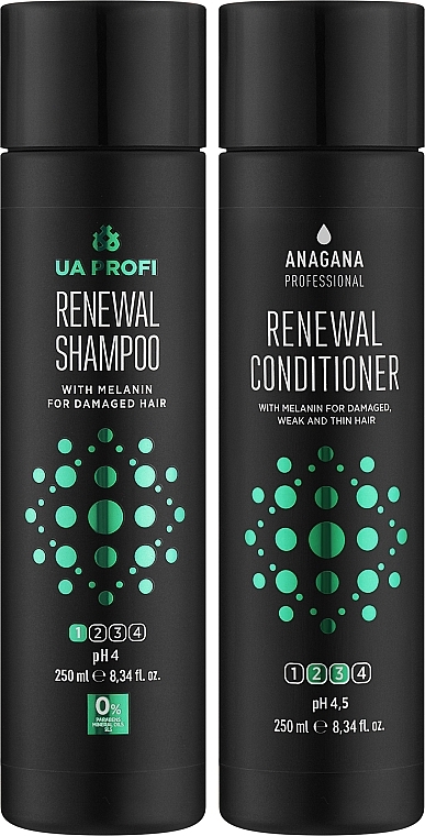 Набор "Восстановление" для поврежденных волос - Anagana Professional Renewal Duos (shm/250ml + cond/250ml) — фото N2