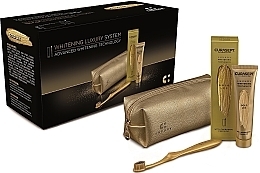 Набір - Curaprox Curasept Luxury Kit Special Edition 2021 Gold (t/paste/75ml + toothbrush/1pcs + punch/1pcs) — фото N1