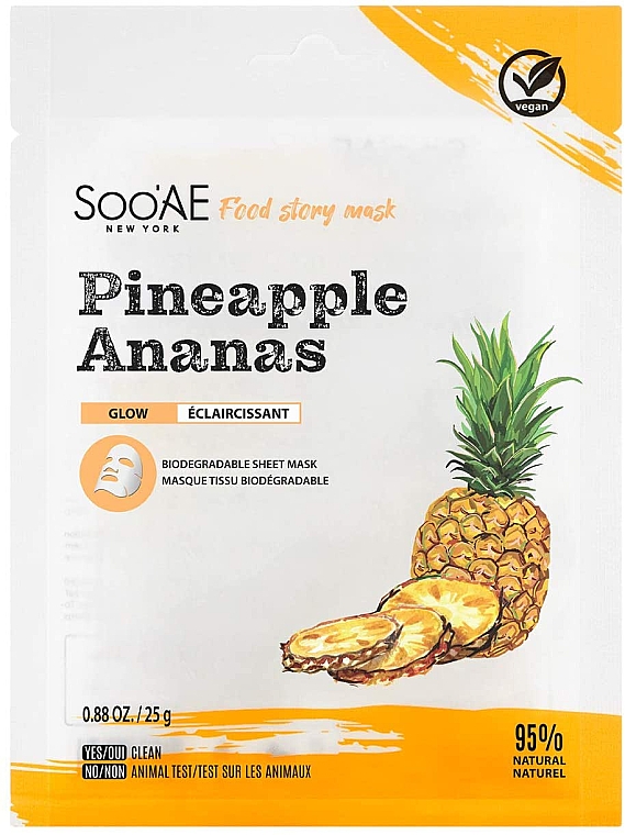 Маска для лица "Ананас" - Soo’AE Pineapple Food Story Mask — фото N1