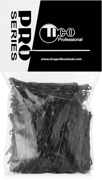 Заколки-невидимки волнистые 40мм, черные - Tico Professional — фото N2