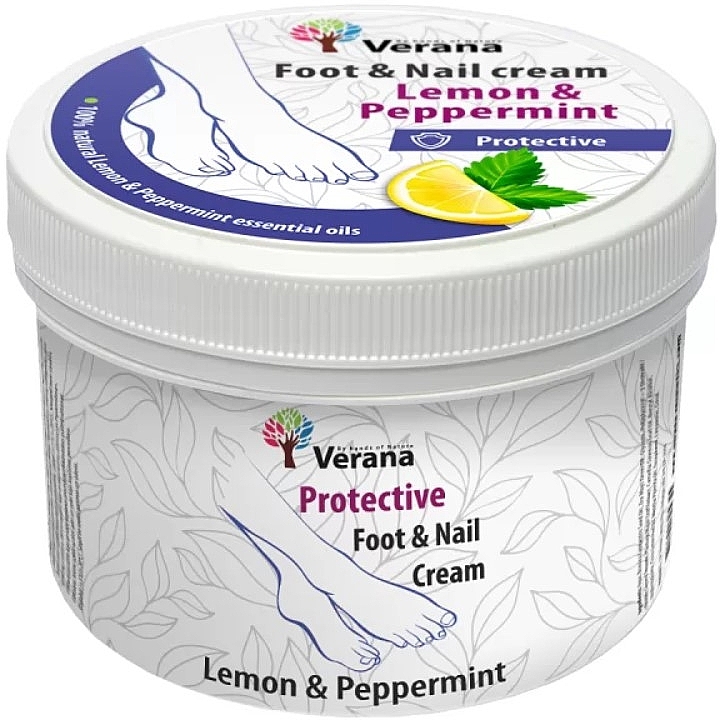 Защитный крем для ног и ногтей "Лимон и мята" - Verana Protective Foot & Nail Cream Lemon & Peppermint — фото N1