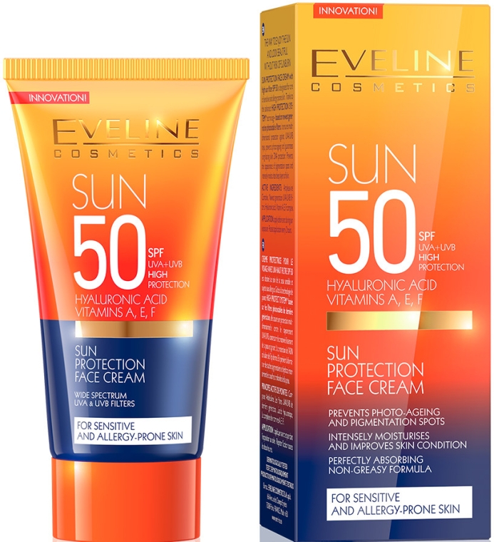 Сонцезахисний крем для обличчя - Eveline Cosmetics Sun Protection Face Cream SPF 50 — фото N1
