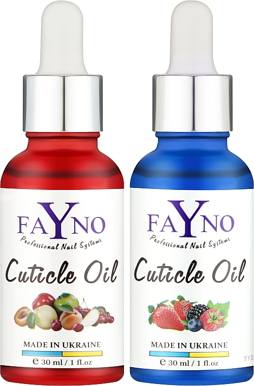 Набор масел для кутикулы №3 "Ягодный Микс+Фруктовый Микс" - Fayno Cuticle Oil (oil/2x30ml) — фото N1